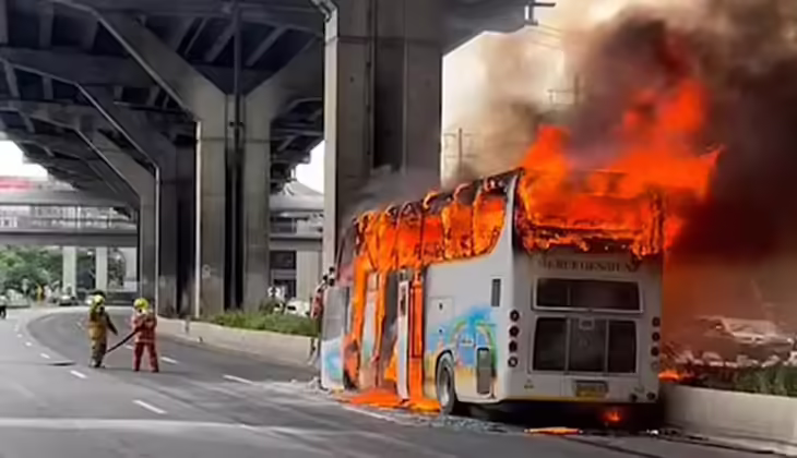 തായ്‌ലാൻഡിൽ സ്‌കൂൾ ബസിന് തീപിടിച്ച് വിദ്യാർഥികളടക്കം 25 പേർ മരിച്ചു