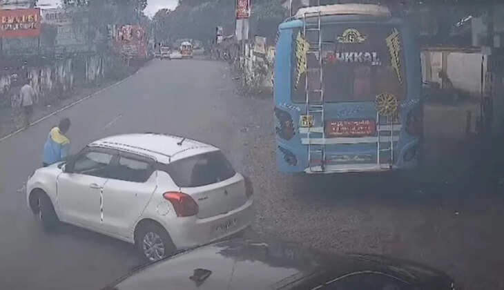 കണ്ണൂരിൽ പൊലീസുകാരന്‍റെ ക്രൂരത; പെട്രോൾ പമ്പ് ജീവനക്കാരനെ ബോണറ്റിലിരുത്തി കാറോടിച്ചു