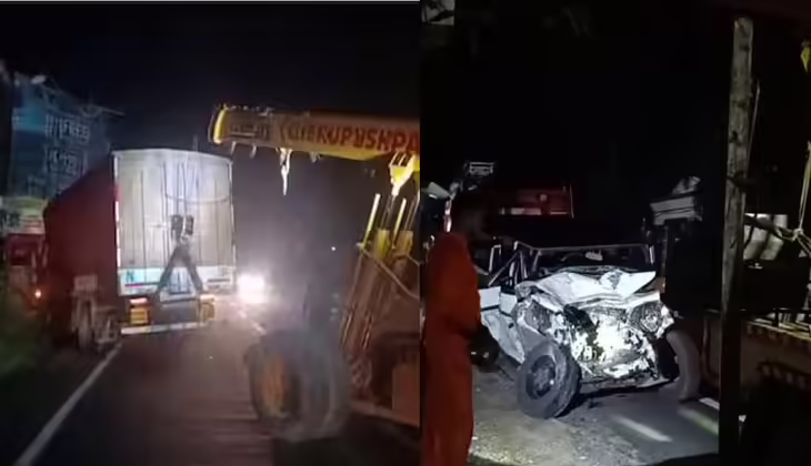 കോട്ടയം നാട്ടകത്ത് ജീപ്പ് ലോറിയിലേക്ക് ഇടിച്ചുകയറി; രണ്ട് പേർ മരിച്ചു, മൂന്ന് പേർക്ക് പരുക്ക്
