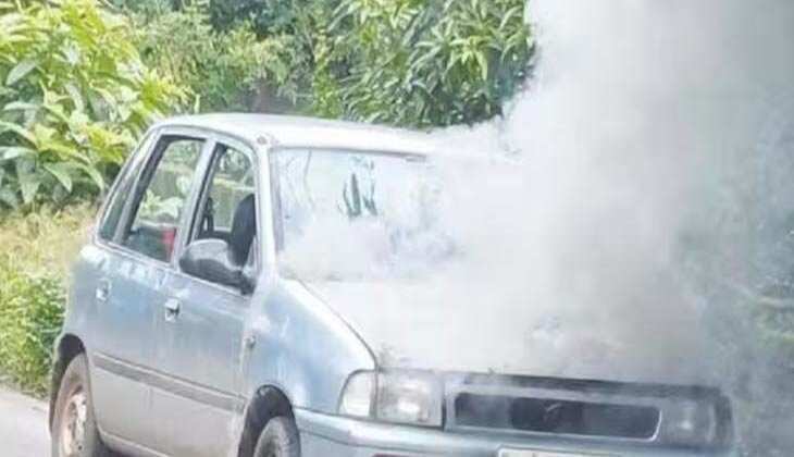 നിലമ്പൂരിൽ ഓടിക്കൊണ്ടിരുന്ന കാറിന് തീപിടിച്ചു; ബോണറ്റ് കത്തിനശിച്ചു
