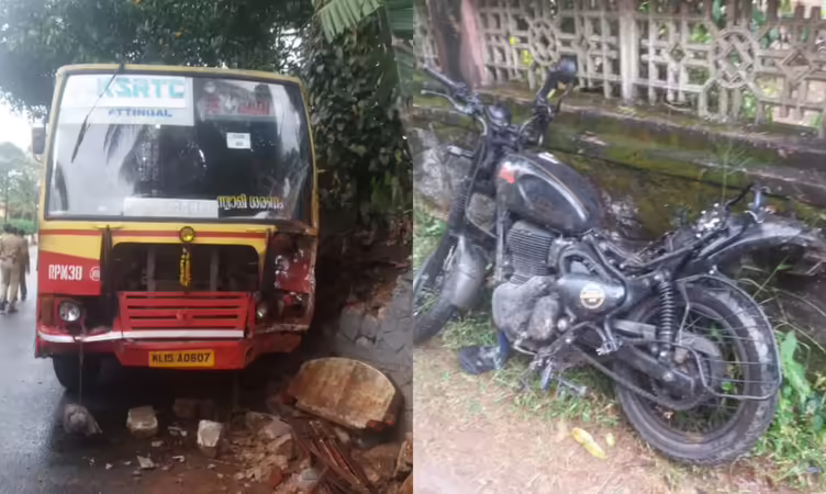 കെഎസ്ആര്‍ടിസി ബസിലിടിച്ച് അപകടം; പത്തനംതിട്ടയില്‍ ബൈക്ക് യാത്രികൻ മരിച്ചു